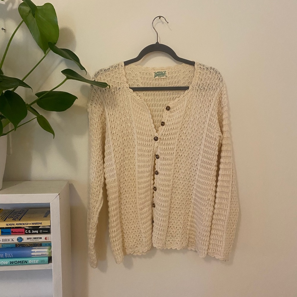 Vintage Cream Knit Cardigan